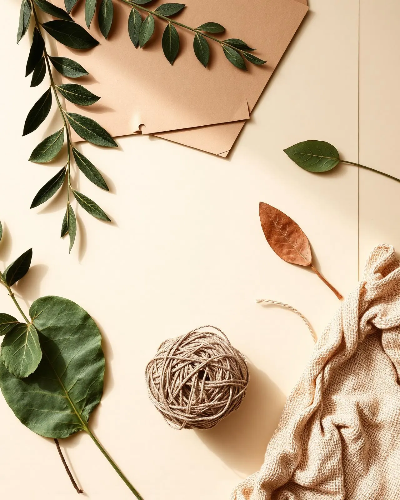Natural sustainable materials laid out for inspection